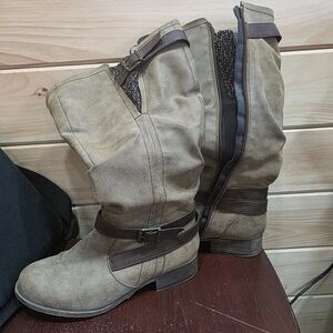 Kohl's Tan and Brown Heeled Boots